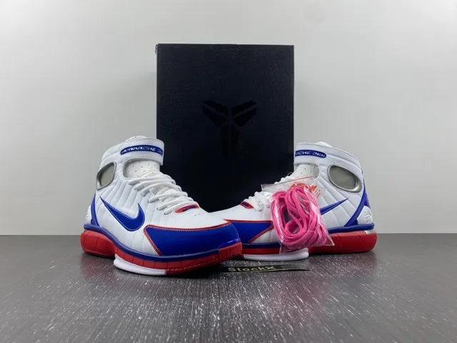 Nike White Blue High-Top Ribbed Synthetic Upper Basketball Shoes 13