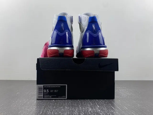 Nike White Blue High-Top Ribbed Synthetic Upper Basketball Shoes 17