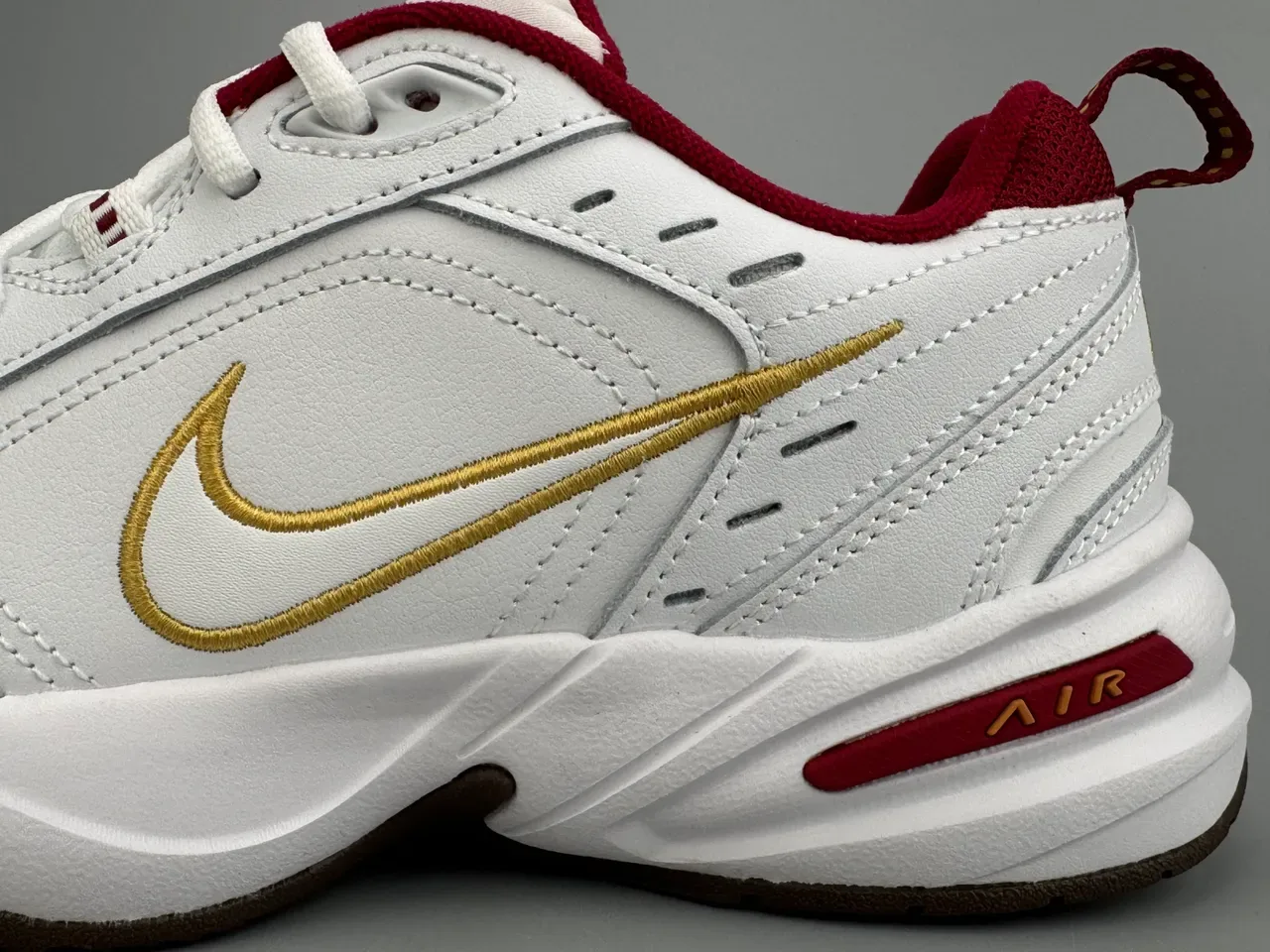 Nike Blanc Bordeaux Cuir Supérieur Doré Brodé Swoosh Lifestyle Sneakers 5
