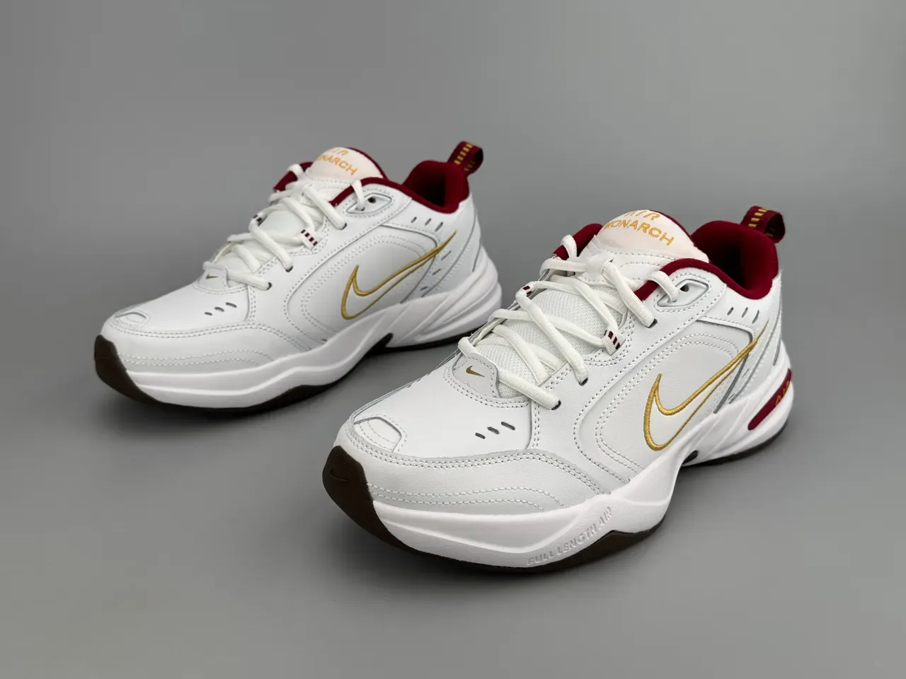 Nike Blanc Bordeaux Cuir Supérieur Doré Brodé Swoosh Lifestyle Sneakers 7