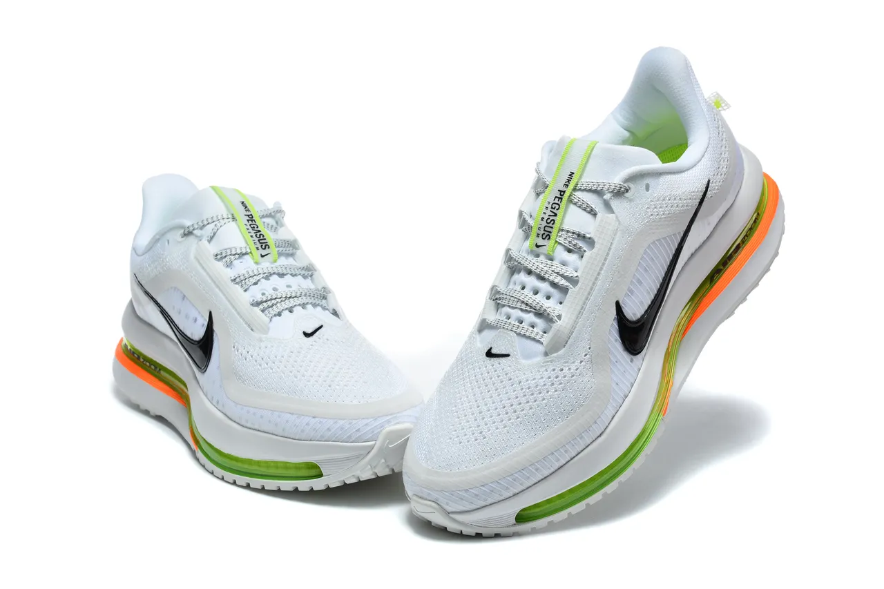 Nike White Green Engineered Mesh Upper Full-Length Air Zoom Unit Running Shoes 2
