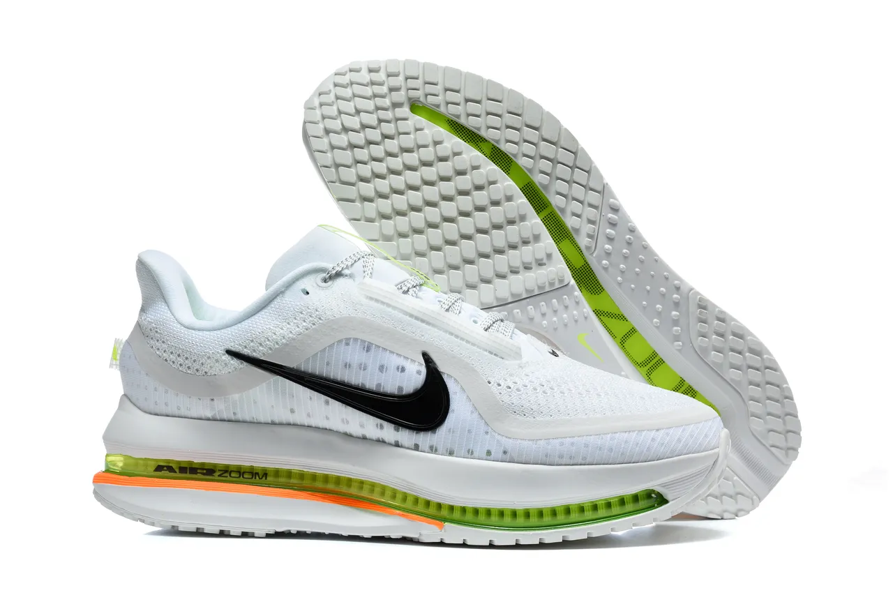 Nike White Green Engineered Mesh Upper Full-Length Air Zoom Unit Running Shoes 5