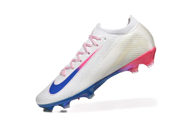 Nike White Multicolor Knit Upper Iridescent TPU Heel Firm-Ground Soccer Shoes 4