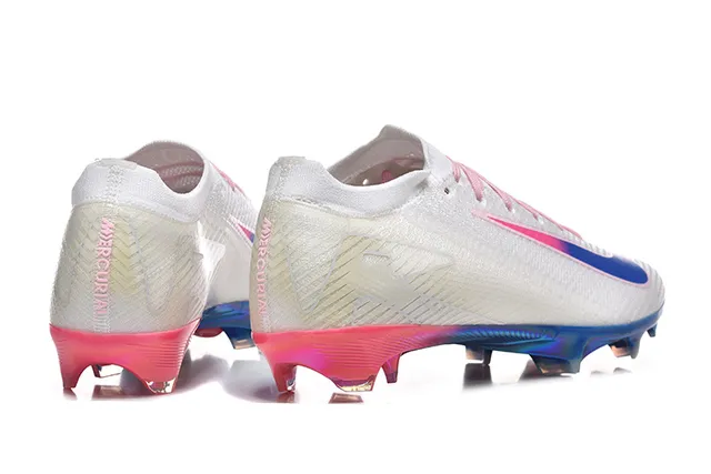Nike White Multicolor Knit Upper Iridescent TPU Heel Firm-Ground Soccer Shoes 5