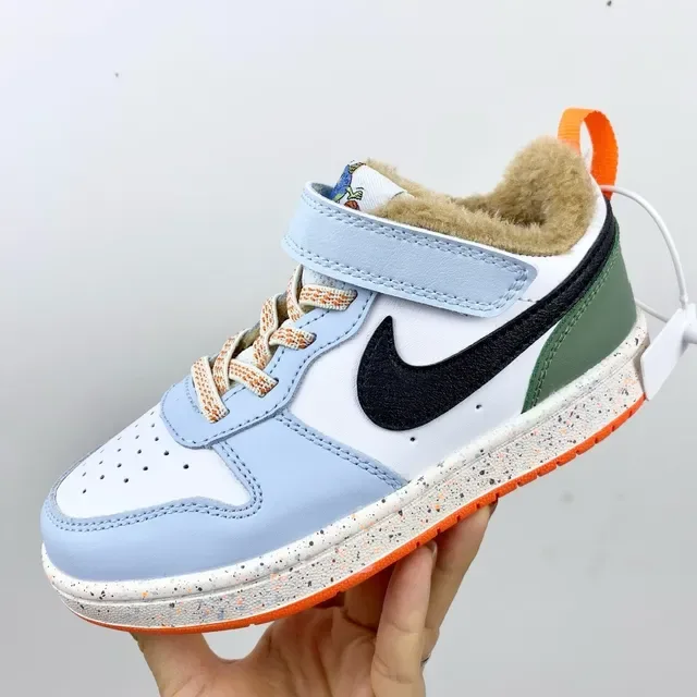 Nike White Navy Low-Top Fuzzy-Lined Lifestyle Sneakers 12