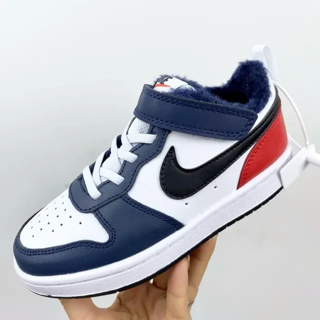 Nike White Navy Low-Top Fuzzy-Lined Lifestyle Sneakers 23