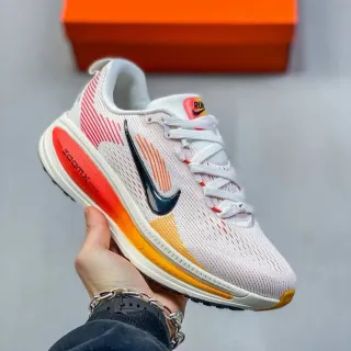 Nike White Orange Engineered Mesh Upper Gradient Midsole Running Shoes