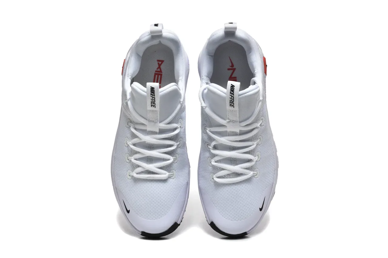 Nike White Orange Knit Upper Segmented Flex Sole Lifestyle Sneakers 2