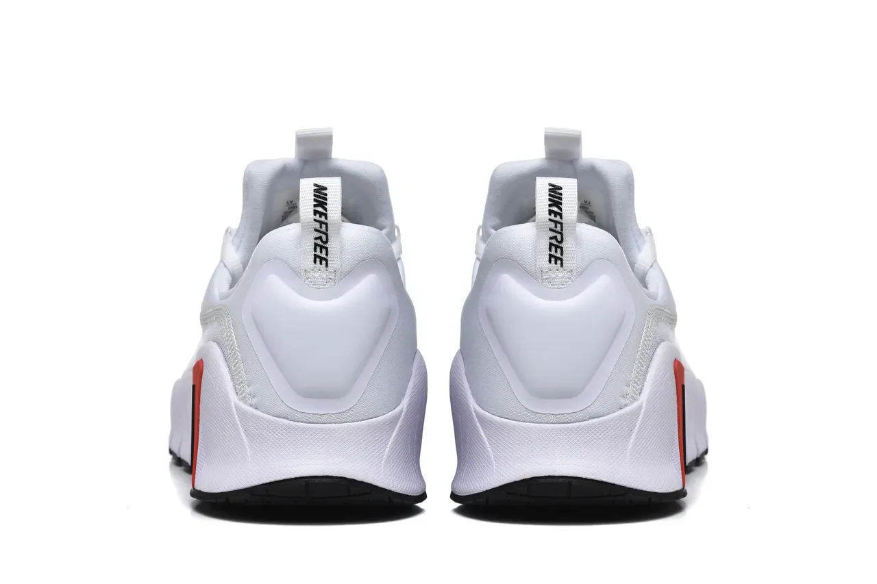 Nike White Orange Knit Upper Segmented Flex Sole Lifestyle Sneakers 4