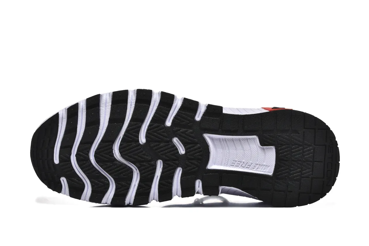 Nike White Orange Knit Upper Segmented Flex Sole Lifestyle Sneakers 5