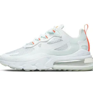 Nike White Orange Visible Air Cushioning Unit Sculpted Wavy Midsole Lifestyle Sneakers