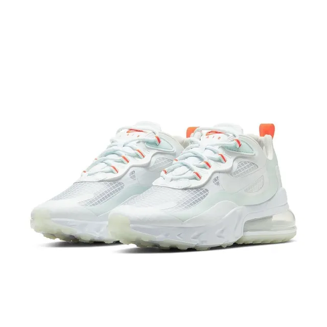Nike White Orange Visible Air Cushioning Unit Sculpted Wavy Midsole Lifestyle Sneakers 6