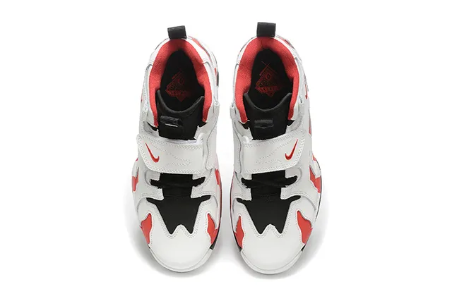 Nike White Red High-Top Flame-Pattern Overlay Basketball Shoes 3
