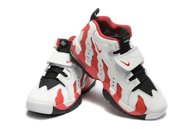 Nike White Red High-Top Flame-Pattern Overlay Basketball Shoes 4