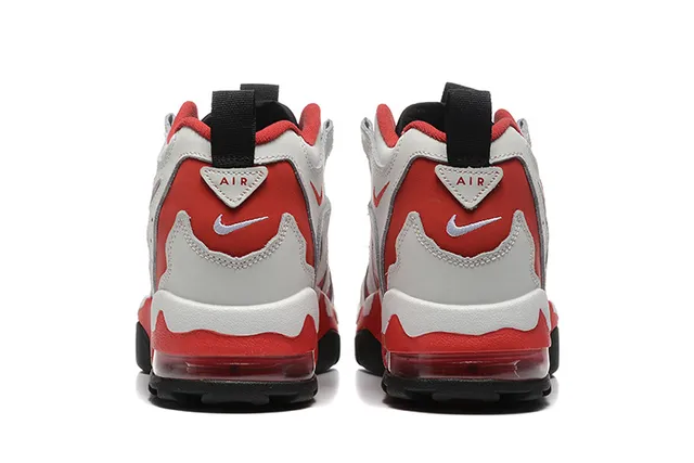Nike White Red High-Top Flame-Pattern Overlay Basketball Shoes 5