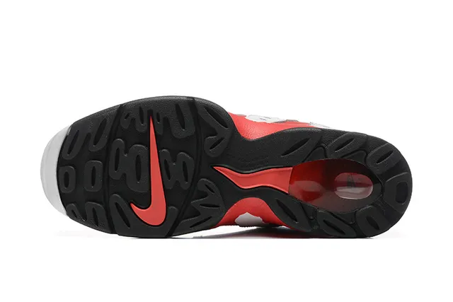 Nike White Red High-Top Flame-Pattern Overlay Basketball Shoes 6