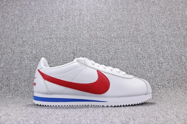 Nike White Red Low-Top Leather Upper Lifestyle Sneakers 5