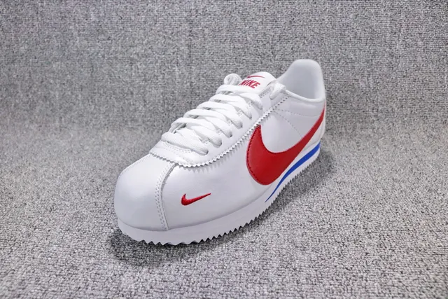 Nike White Red Low-Top Leather Upper Lifestyle Sneakers 6