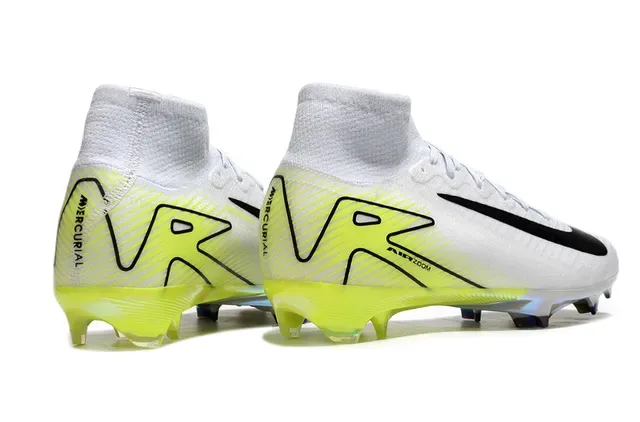 Nike chaussures de football blanc et jaune haute coupe col chaussette surface ferme 5