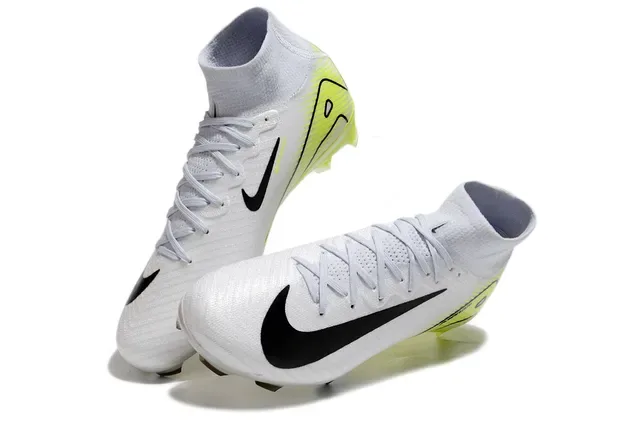 Nike chaussures de football blanc et jaune haute coupe col chaussette surface ferme 7