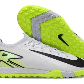Nike zapatillas de fútbol para césped blanco amarillo low-cut con upper de knit y cordones asimétricos