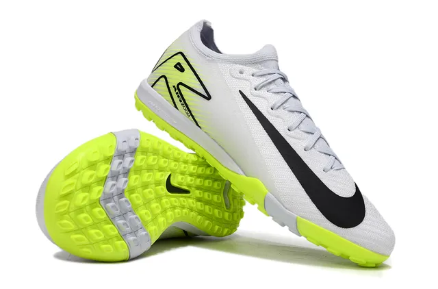 Nike zapatillas de fútbol para césped blanco amarillo low-cut con upper de knit y cordones asimétricos 4