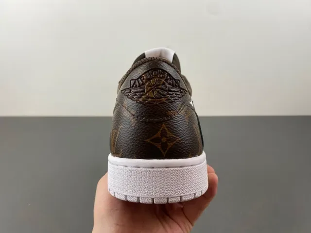 Nike x Off-White Air Jordan 1 Low Monogram Brown White Lifestyle Sneakers 4
