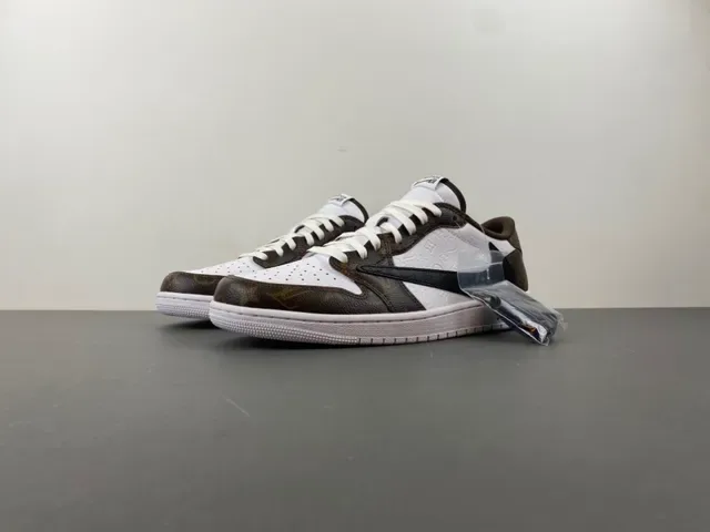 Nike x Off-White Air Jordan 1 Low Monogram Brown White Lifestyle Sneakers 10