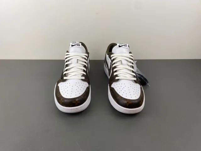 Nike x Off-White Air Jordan 1 Low Monogram Brown White Lifestyle Sneakers 11