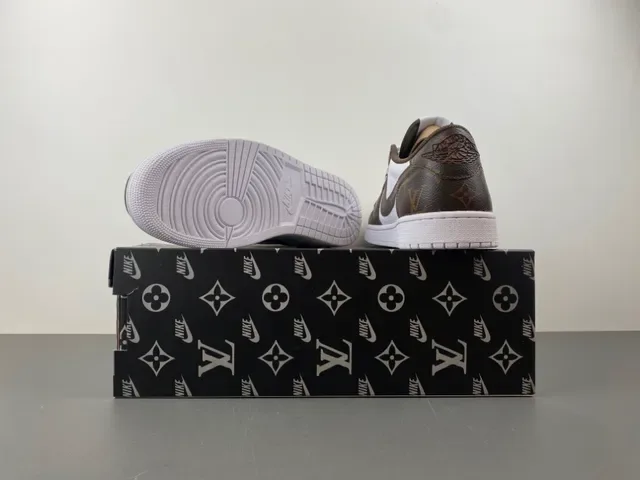 Nike x Off-White Air Jordan 1 Low Monogram Brown White Lifestyle Sneakers 16