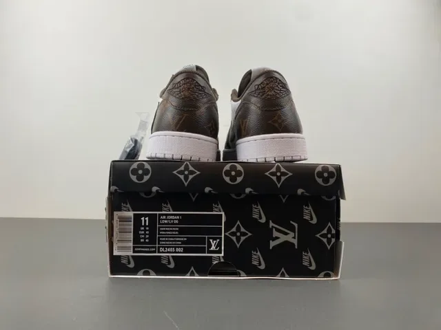 Nike x Off-White Air Jordan 1 Low Monogram Brown White Lifestyle Sneakers 17