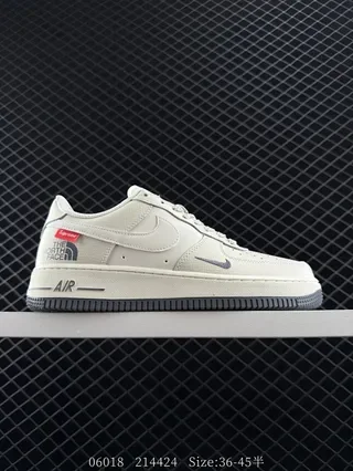 Nike x Supreme x The North Face Air Force 1 Beige Gray Lifestyle Sneakers 2