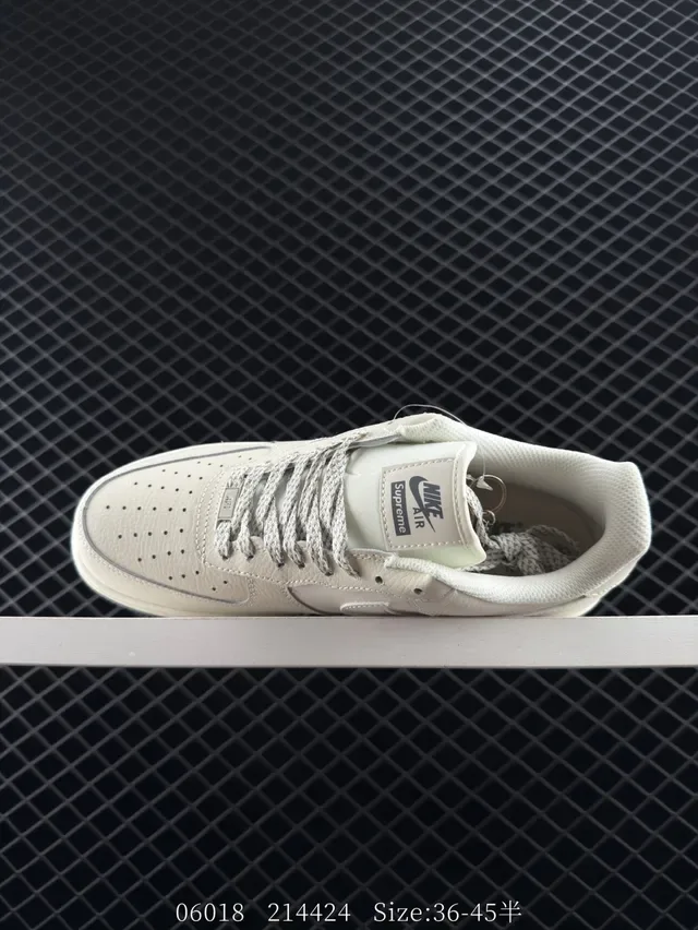 Nike x Supreme x The North Face Air Force 1 Beige Gray Lifestyle Sneakers 5