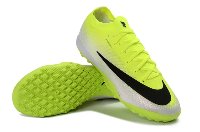 Nike Jaune Noir Atomknit Tige tricotée Col bas Turf Chaussures de football 4