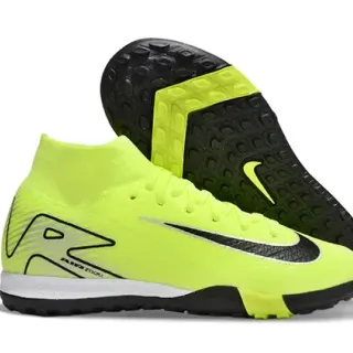 Nike Zapatos de Fútbol Turf Amarillo Negro con Upper de Tricó y Cuello Alto