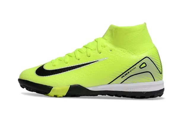 Nike Chaussures de Football Turf Jaune Noir Upper Tricot Col Haut 6