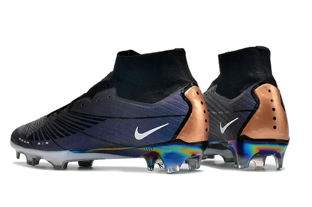 Nike Zoom Air Upper Tricot Navy Multicolore Holographic Soleplate Chaussures de Football Firm-Ground 4