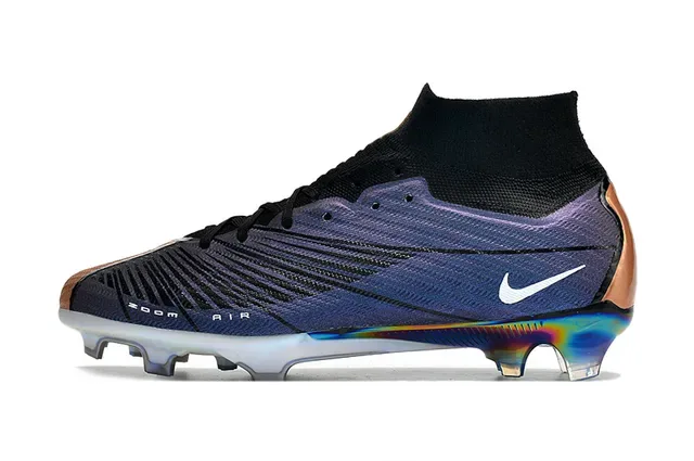 Nike Zoom Air Upper Tricot Navy Multicolore Holographic Soleplate Chaussures de Football Firm-Ground 6