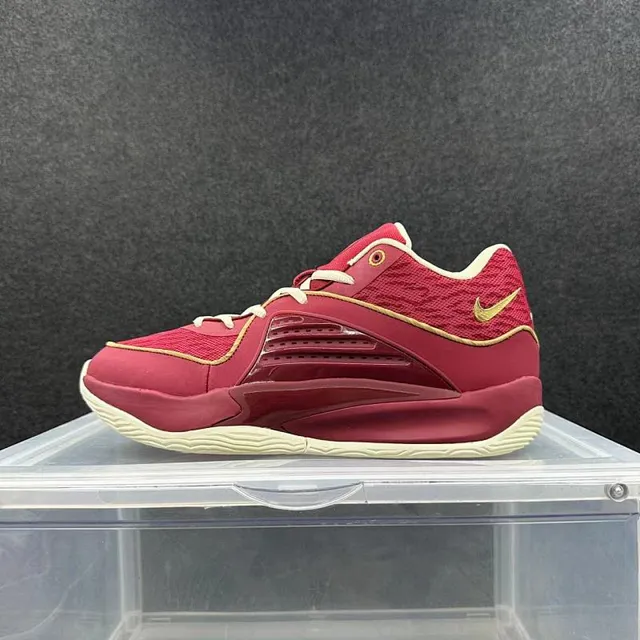 Nike Zoom Hyperfuse Burgundy Gold Low-Top Basketball Shoes 2