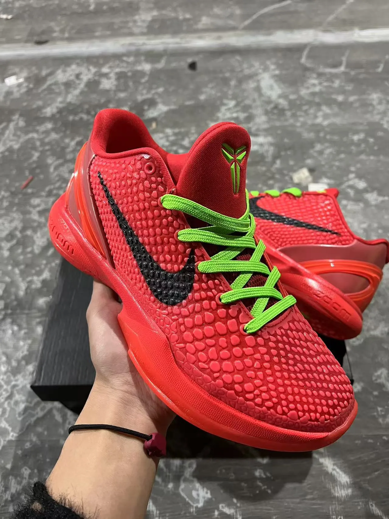 Nike Zoom Kobe VI Red Black Neon Green Chaussures de Basketball 2