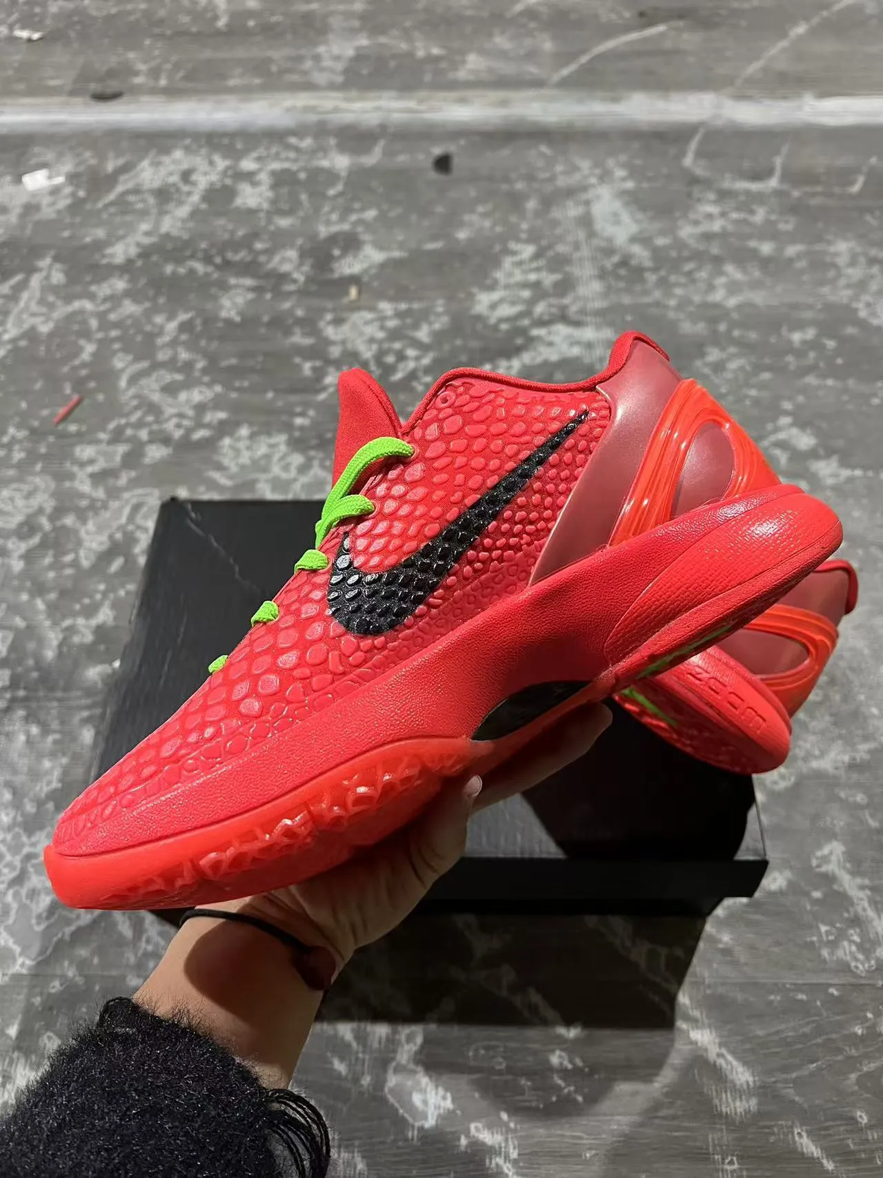 Nike Zoom Kobe VI Red Black Neon Green Chaussures de Basketball 5