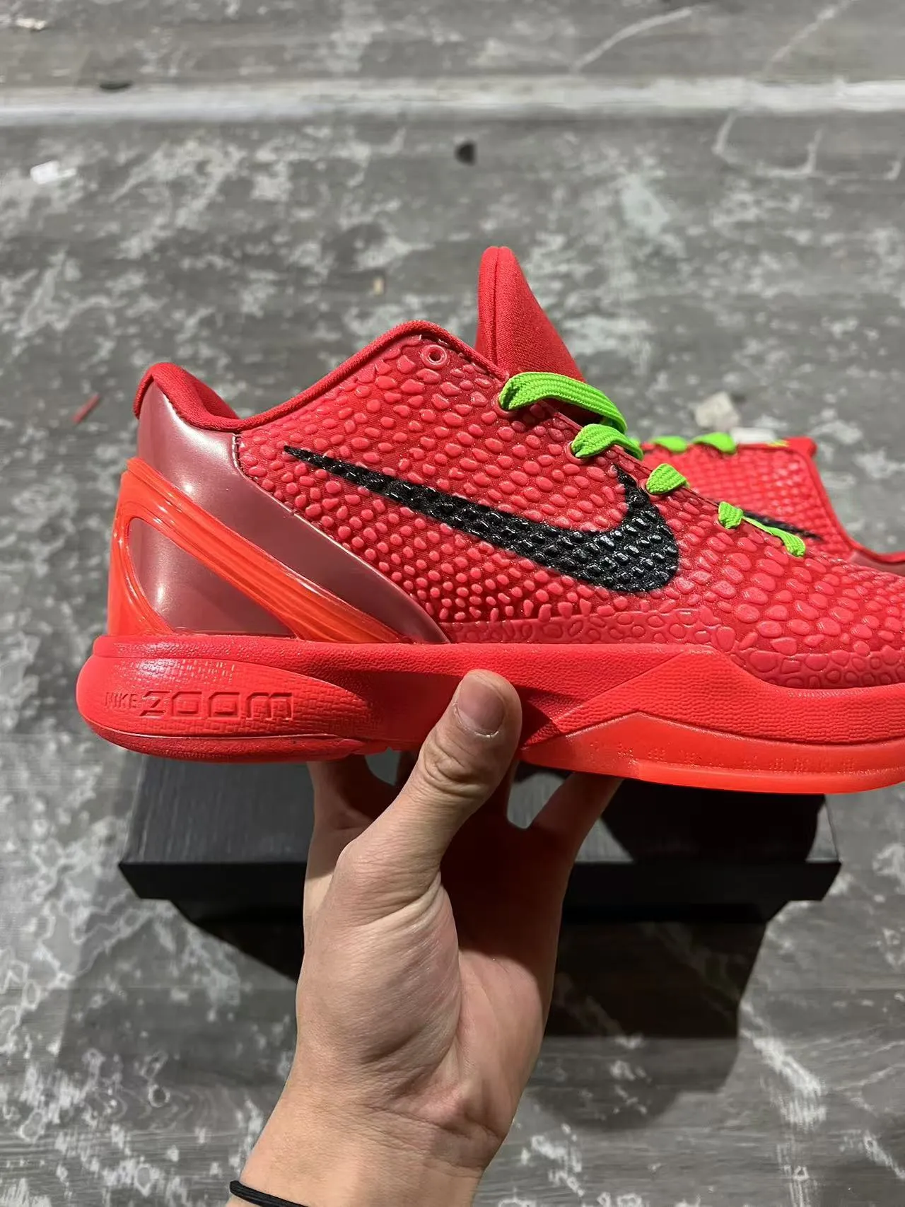 Nike Zoom Kobe VI Red Black Neon Green Chaussures de Basketball 7