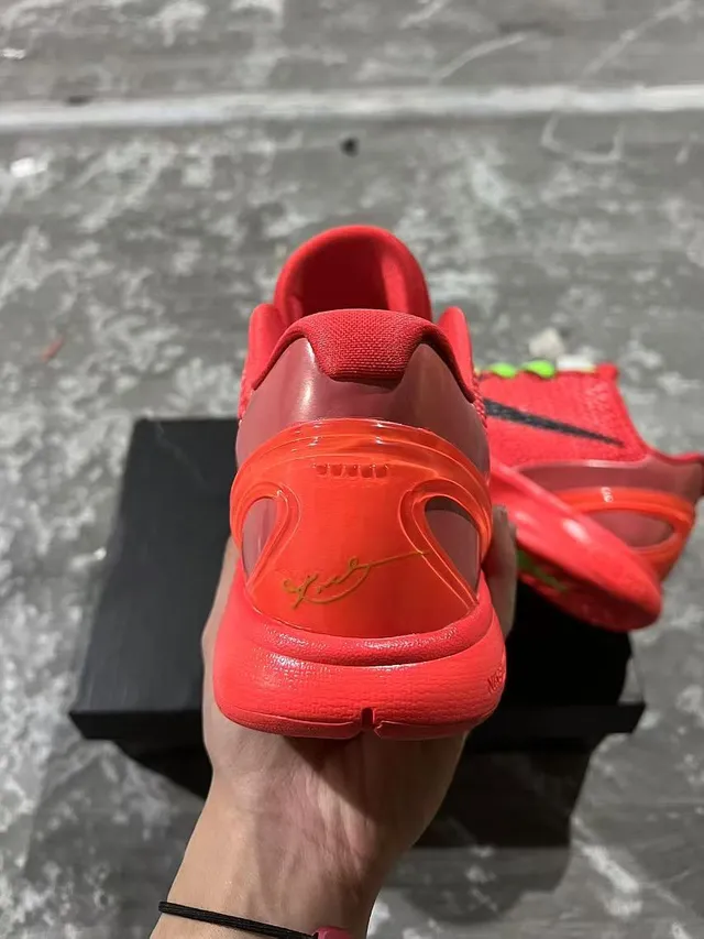 Nike Zoom Kobe VI Red Black Neon Green Chaussures de Basketball 8
