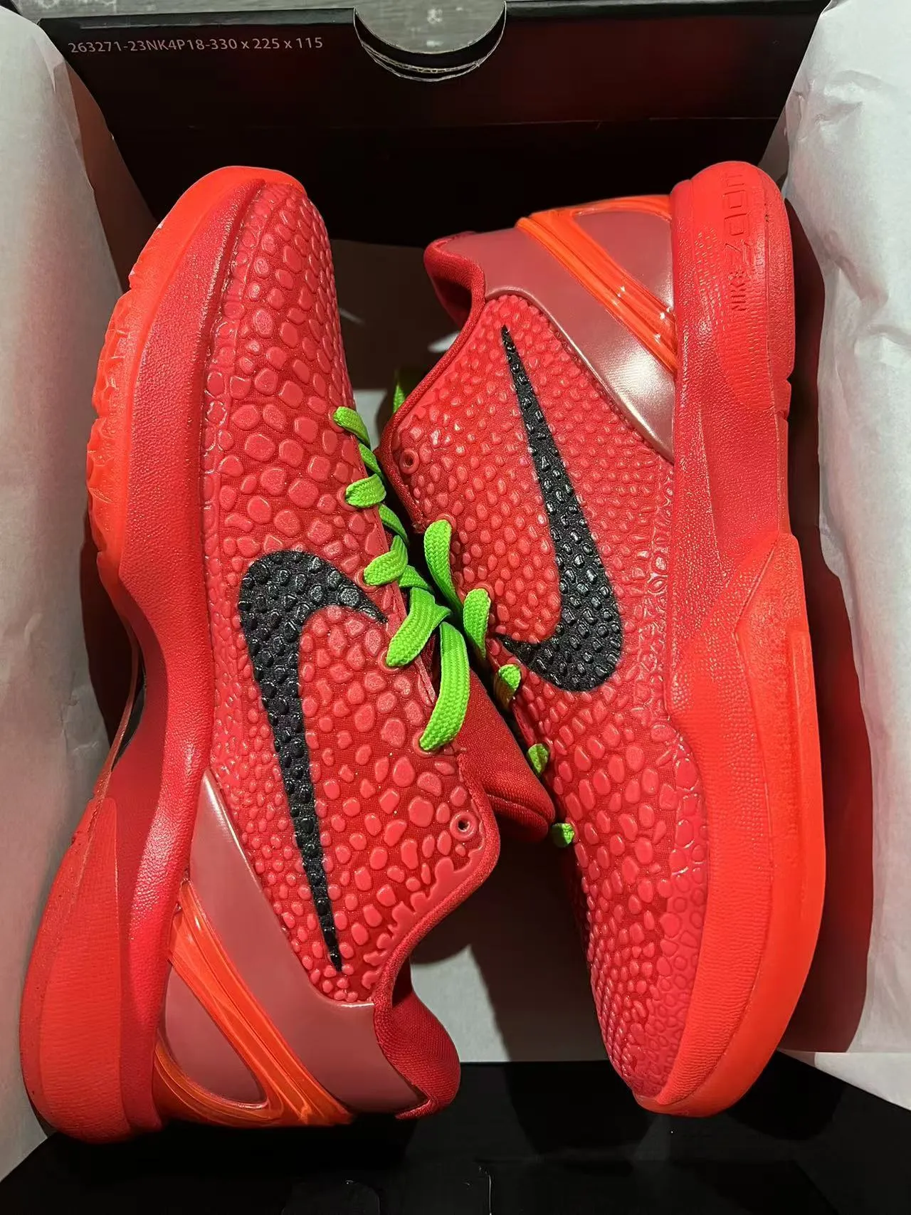 Nike Zoom Kobe VI Red Black Neon Green Chaussures de Basketball 9