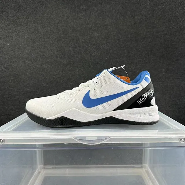 Nike Zoom Kobe VIII White Blue Black Basketball Shoes 2