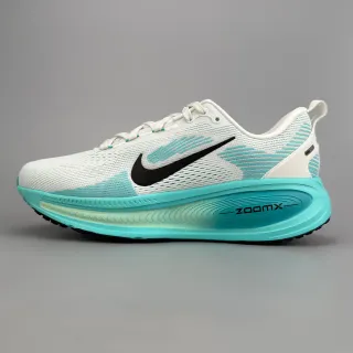Nike ZoomX Invincible Run Blanc Bleu Haut en Knit Engineered Semelle Médiane Pleine Longueur Chaussures de Course