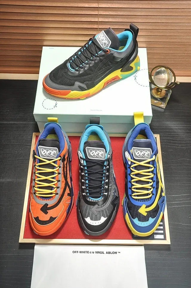Off-White sneakers chunky suela industrielle noire et bleue avec fermeture éclair Air Unit 6