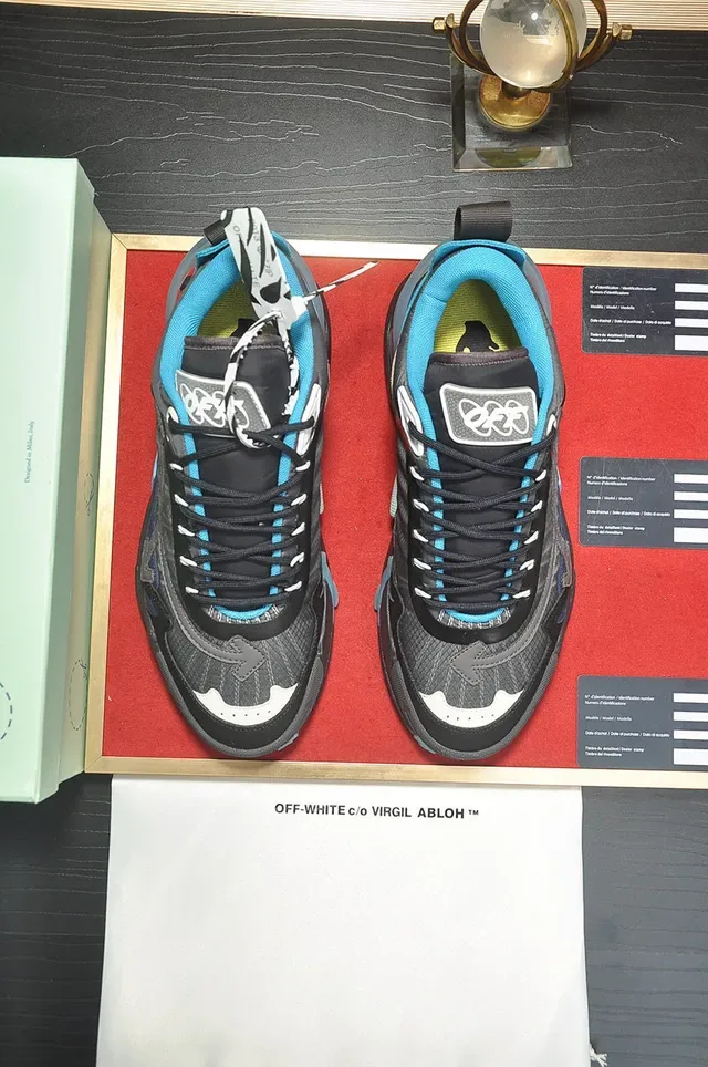 Off-White sneakers chunky suela industrielle noire et bleue avec fermeture éclair Air Unit 9