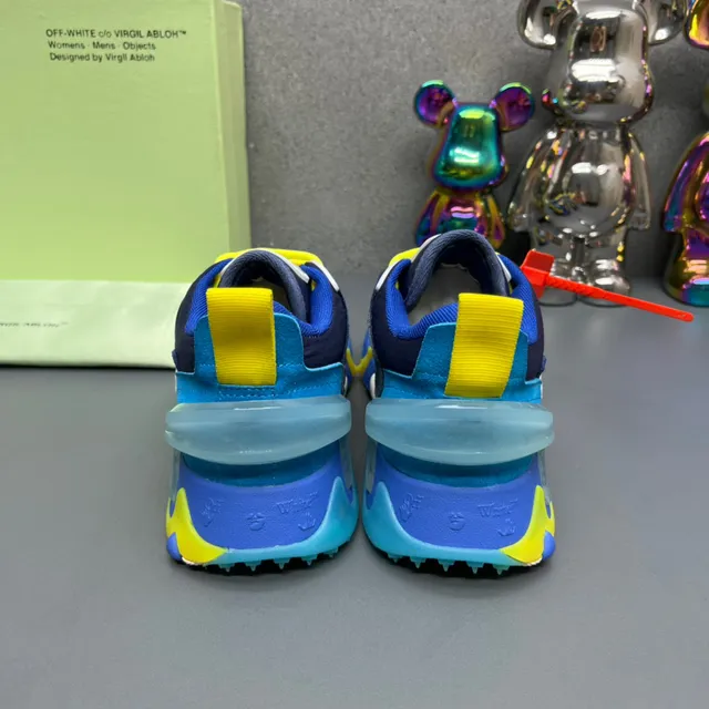 Off-White Bleu Jaune Motif Flèche Oversized Industrial Zip-Tie Chaussures Chunky 3