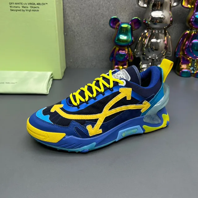 Off-White Bleu Jaune Motif Flèche Oversized Industrial Zip-Tie Chaussures Chunky 4